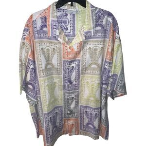 ASOS Design Camp Shirt Men 3XL SS Button Up Linen Boxy Beachy Coastal Resort